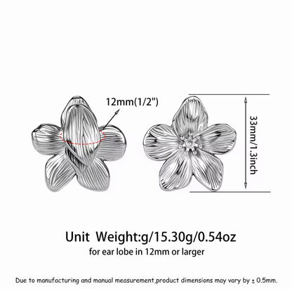 Floral Ear Weights for Stretched Ears | 12mm Lobe Hangers