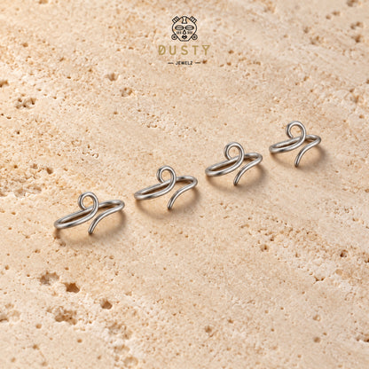Spiral Bridge Piercing | 925 Sterling Silver | 16G