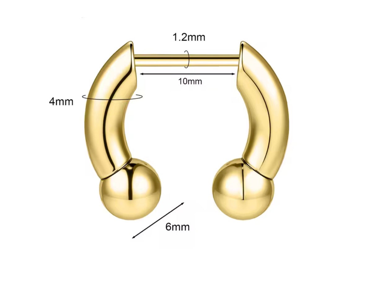 Chunky Faux Septum Ring – 16G Stretched Illusion Look