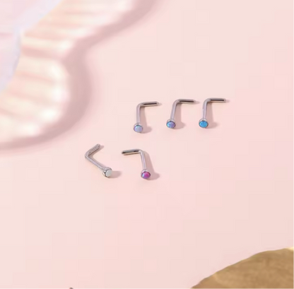 Flat Top Opalite Nose Screw Stud