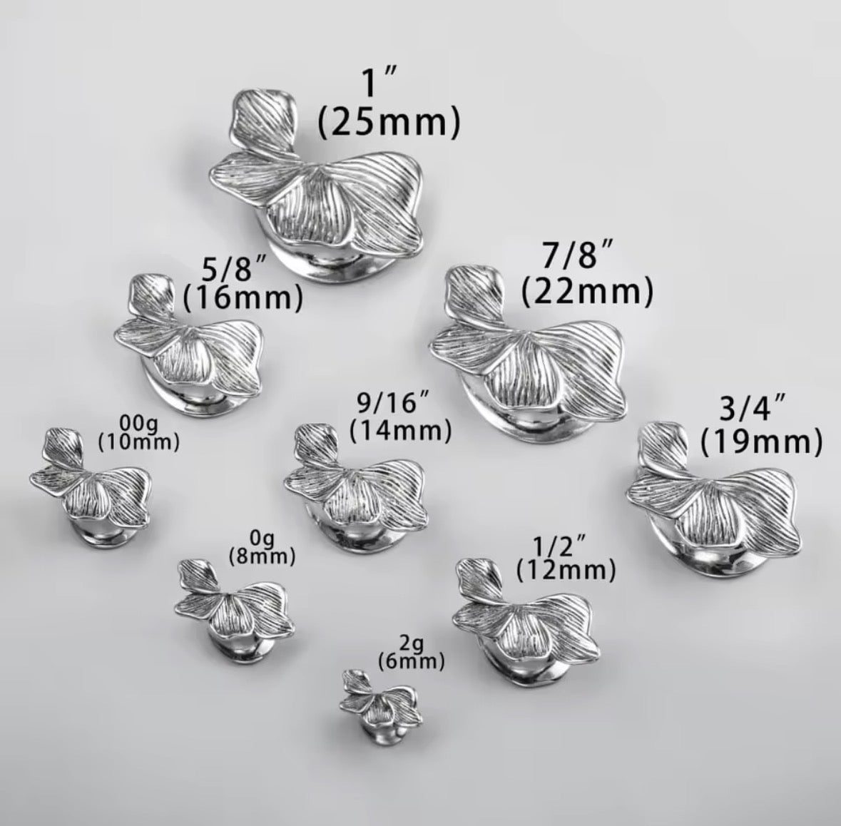 Flower Petal Saddle Ear Plugs – Stainless Steel