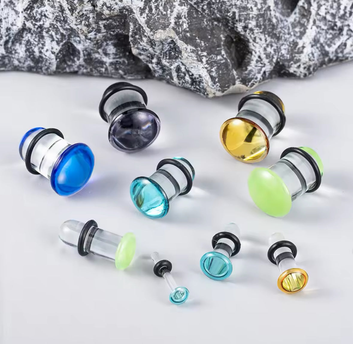 Glass Plugs | Single Flare | Rubber O - Ring