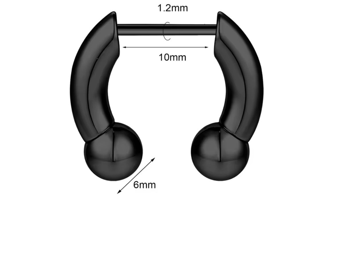 Chunky Faux Septum Ring – 16G Stretched Illusion Look