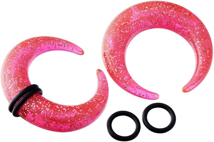 Glitter Bull Taper Septum Pincher | Acrylic Crescent Taper