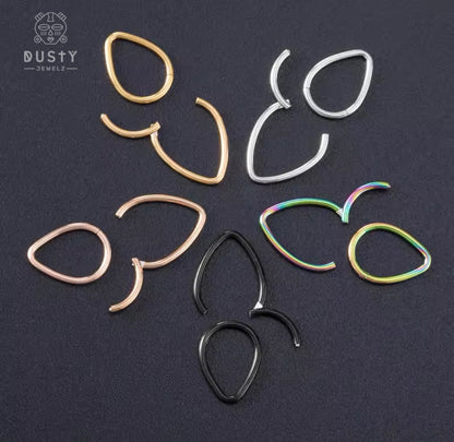 Teardrop Hinged Septum Clicker | 16g Stainless Steel