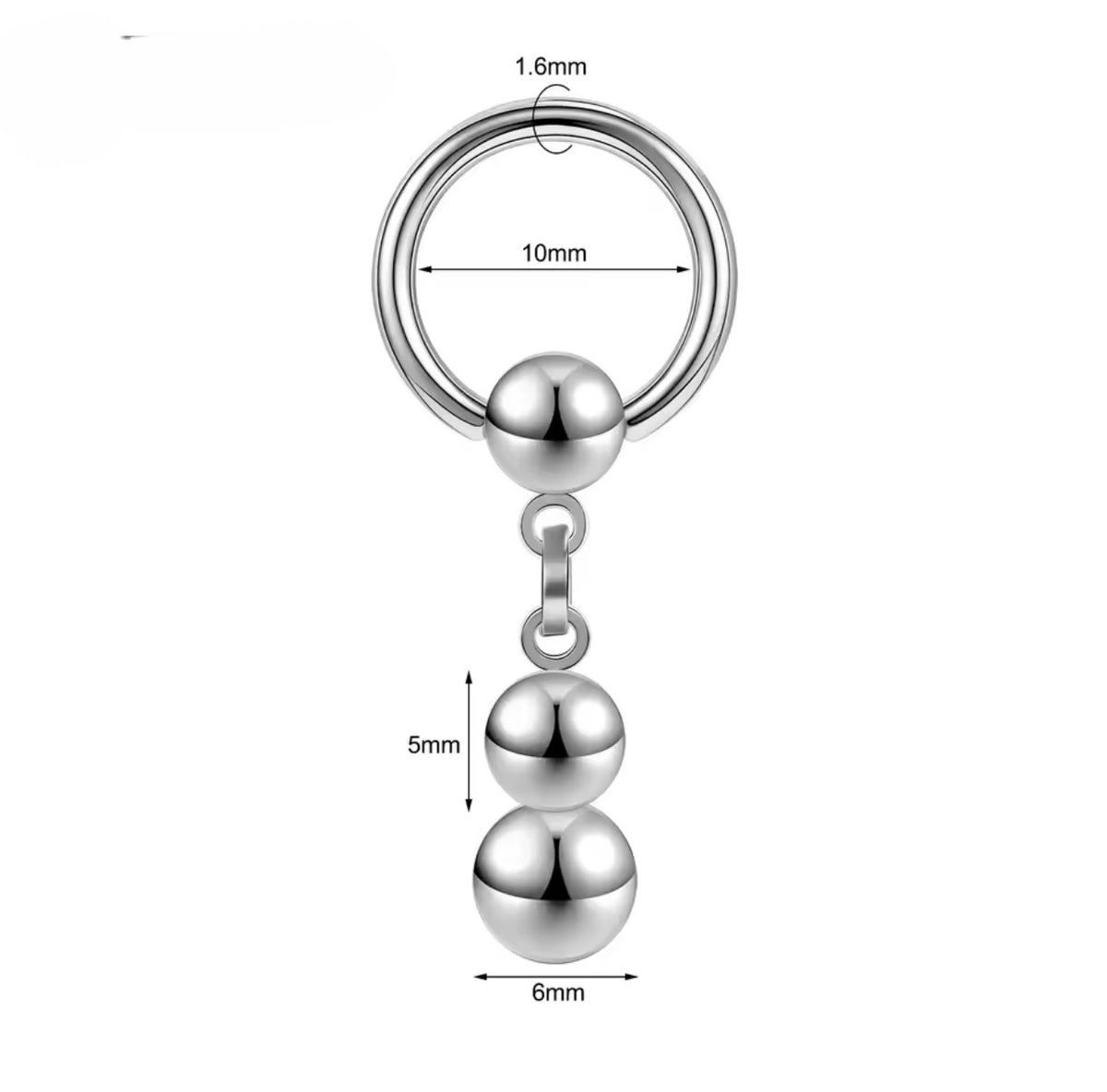 Ball Drop Captive Bead Rings | Single & Double Dangle