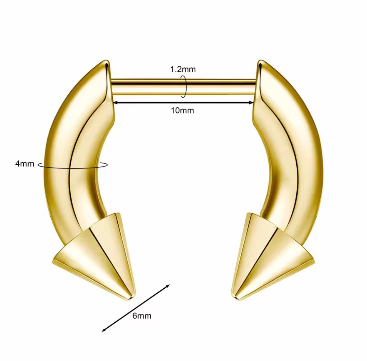 Faux Spike Septum Ring 16G – Stretched Illusion Look
