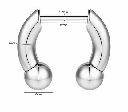 Chunky Faux Septum Ring – 16G Stretched Illusion Look