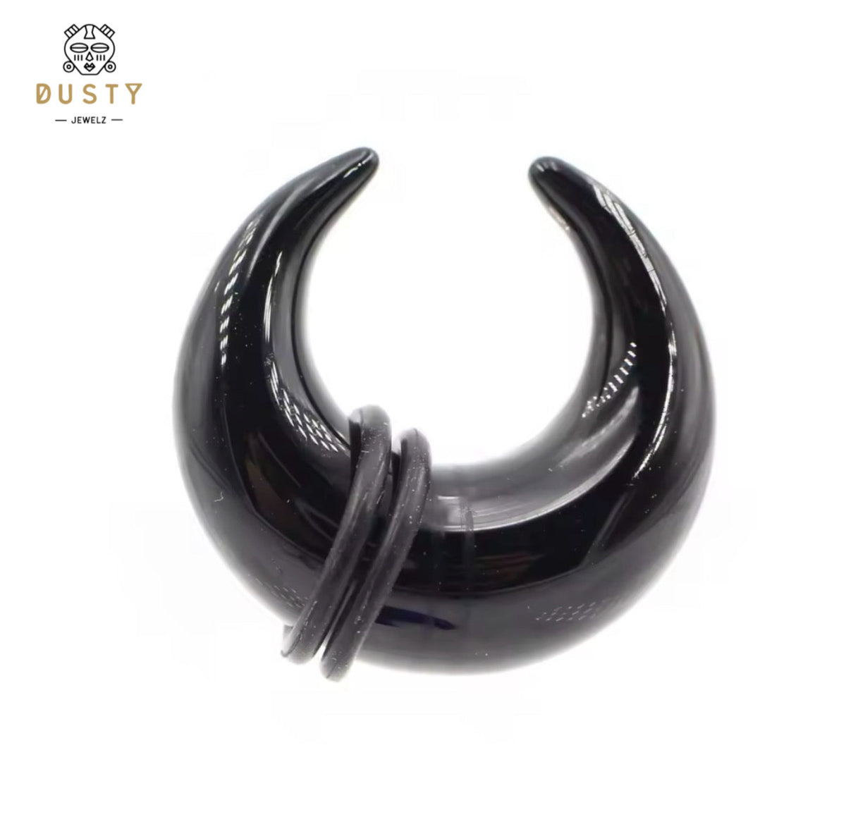 Black Glass Septum Pincher | Septum Stretching Jewellery | 1.6–16mm