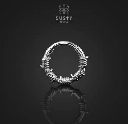 Barbed Wire Hinged Septum Ring Clicker | G23