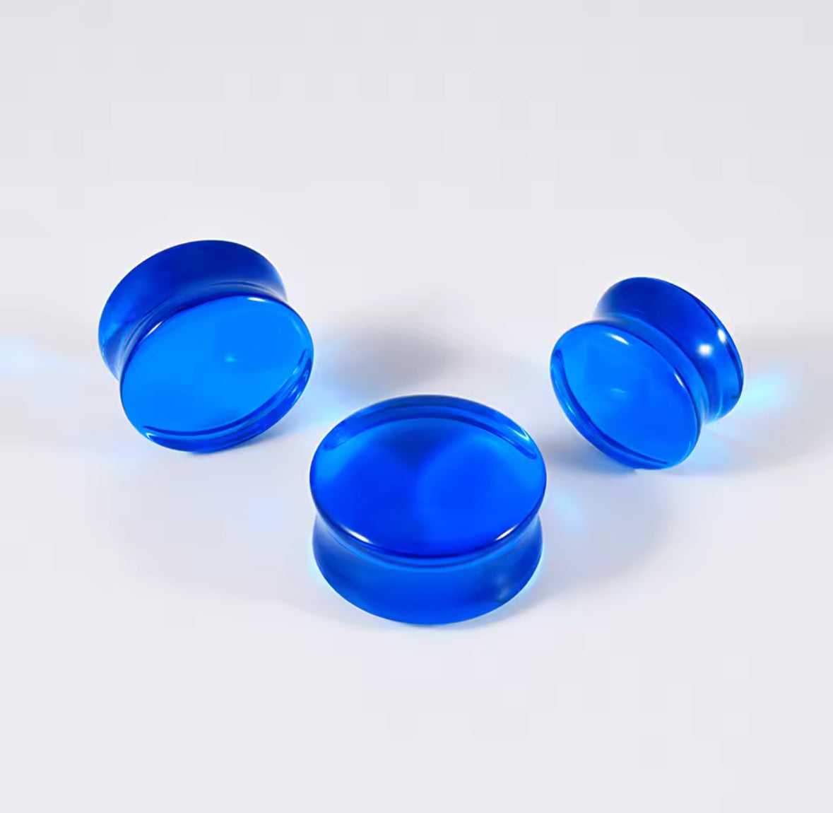 Blue Acrylic Plugs | Double Flare | 0G-30mm