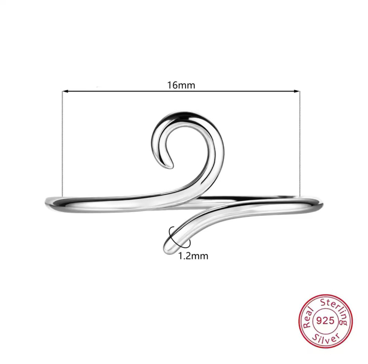 Spiral Bridge Piercing | 925 Sterling Silver | 16G