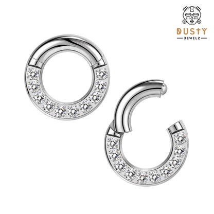 CZ Hinged Segment Ring – Chunky Septum & Stretched Piercing Clicker