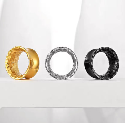 Hammered Flared Stainless Steel Tunnels