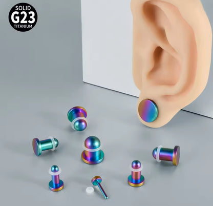 Rainbow Single Flare Plugs | TITANIUM