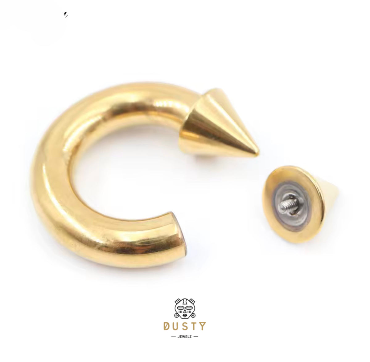 Spiked Circular Barbell | Heavy Gauged Horseshoe