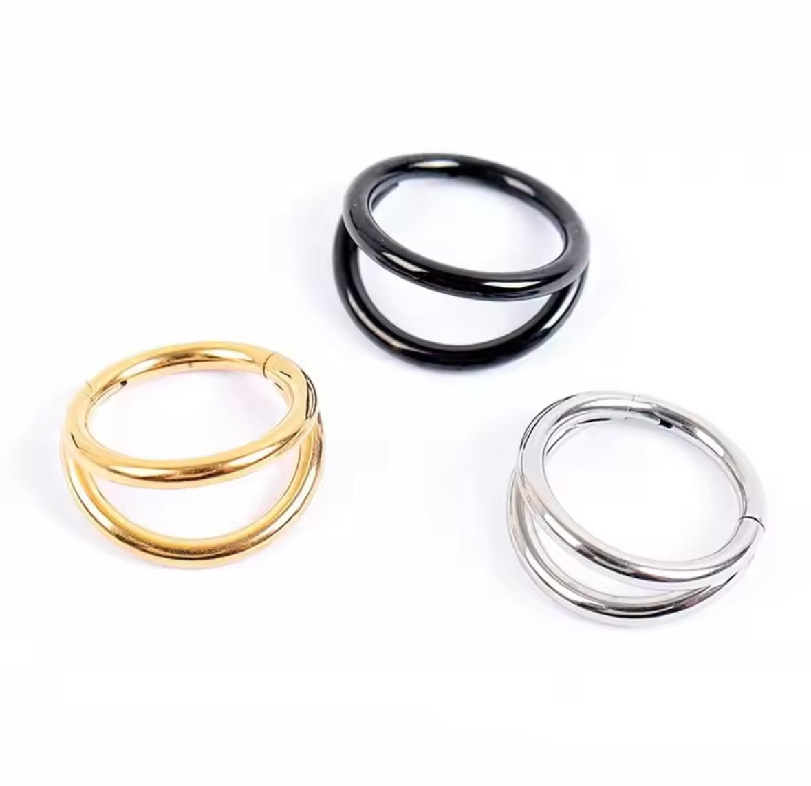 Double Row Septum Clicker | Layered Hinged Ring