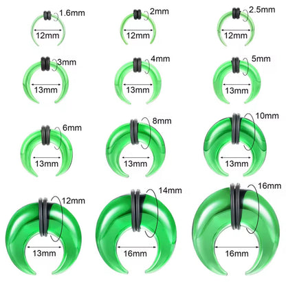 Green Glass Septum Pincher | Septum Stretching Jewellery | 1.6–16mm