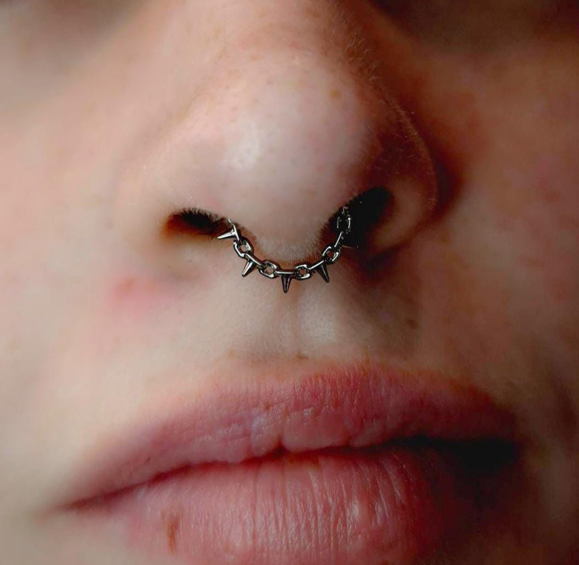 Spike Chain Hinged Septum Ring Clicker | G23