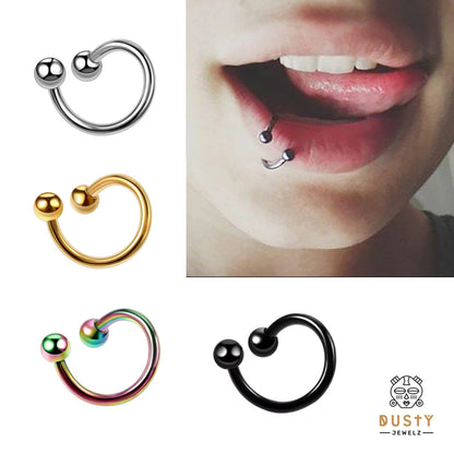 Lip Hugger | Twist Circular Barbell | Curly Lippy Loop