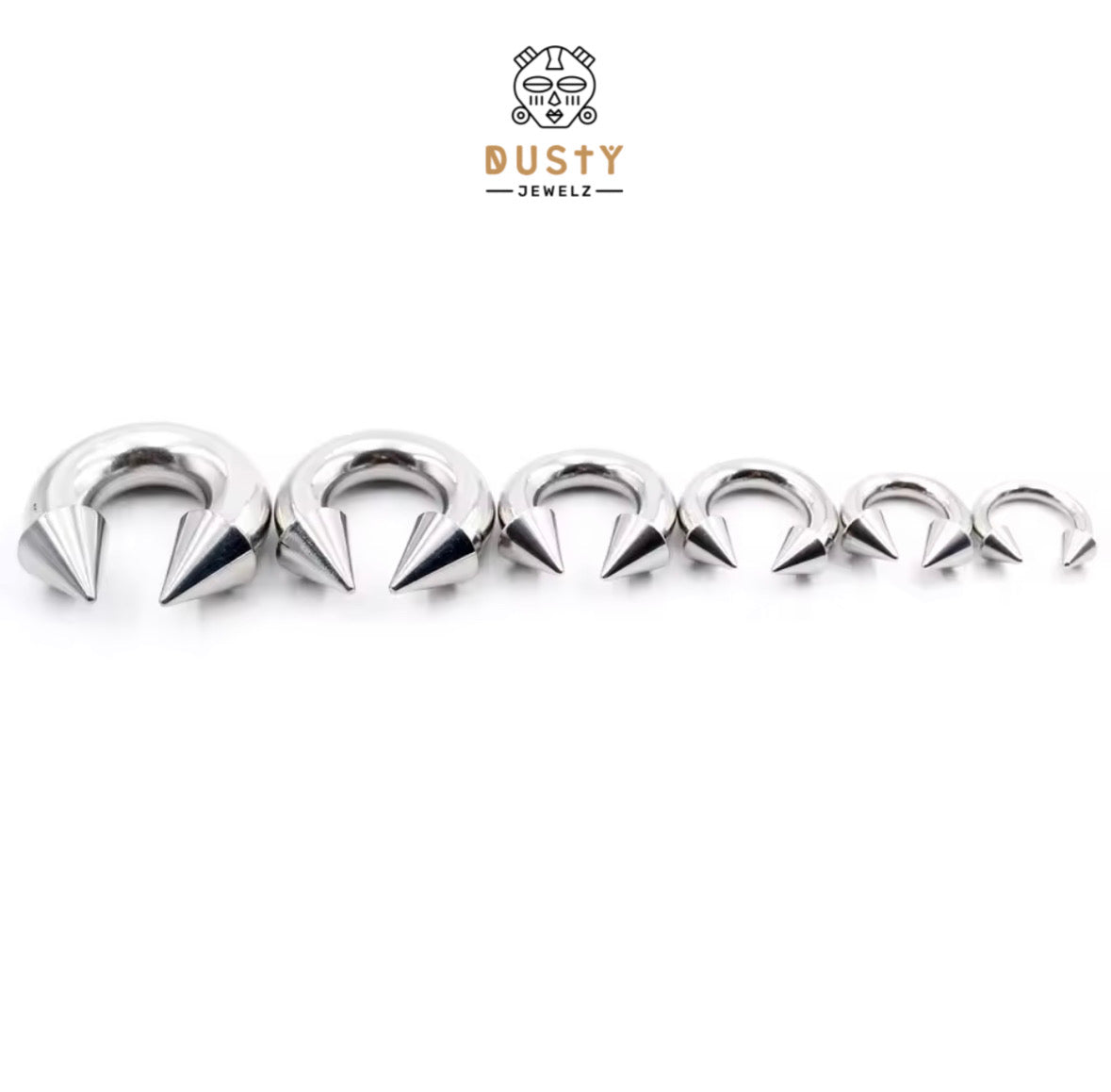 Spiked Circular Barbell | Heavy Gauged Horseshoe