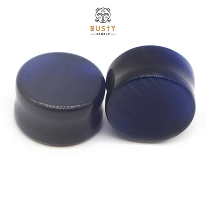 Cat’s Eye Stone Ear Plugs | Double Flared Glass Plug