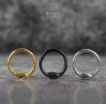 Serpent Septum Clicker | Hinged Piercing Ring