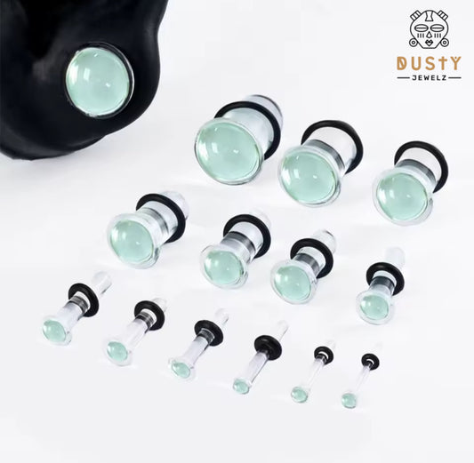 Clear Glass Single Flare Dead Stretching Plug | Half Sizes