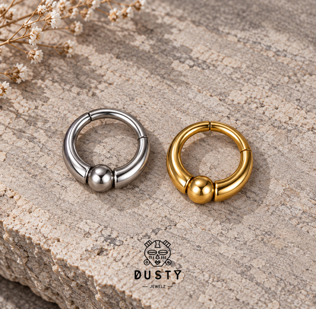 Chunky Captive Ball Clicker Ring | 16G Septum