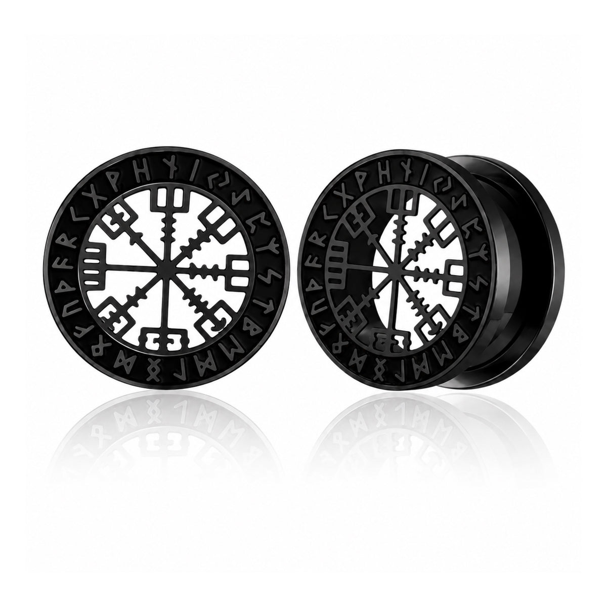 Norse Compass Rune Stainless Steel Plugs