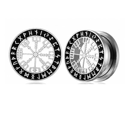 Norse Compass Rune Stainless Steel Plugs