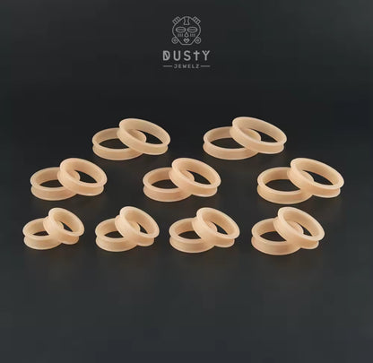 Extra Big Silicone Tunnels | Flexible Plugs | FLESH | 28mm-76mm