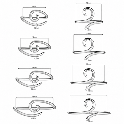 Spiral Bridge Piercing | 925 Sterling Silver | 16G