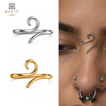Spiral Bridge Piercing | 925 Sterling Silver | 16G