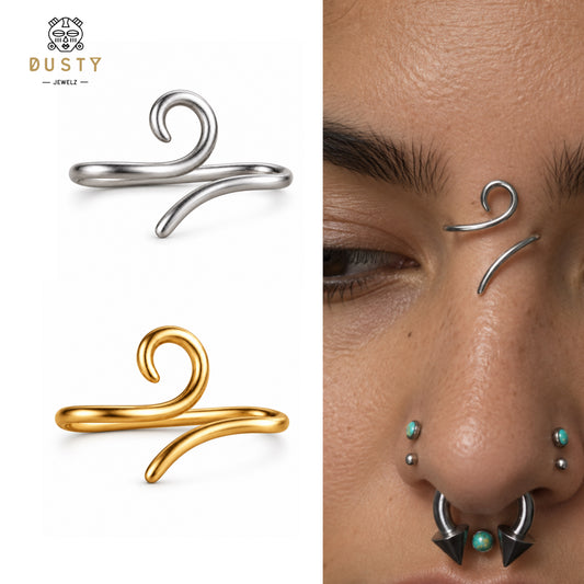 Spiral Bridge Piercing | 925 Sterling Silver | 16G