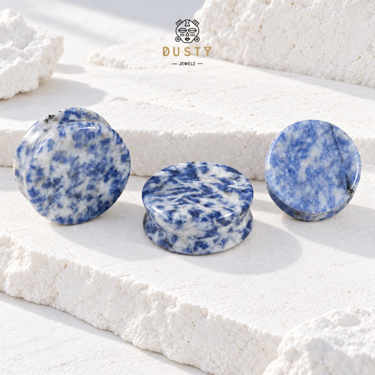 Blue Spot Jasper Stone Double Flared Plugs | 6–30mm