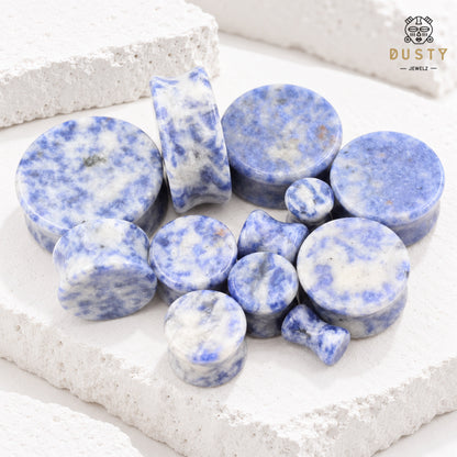 Blue Spot Jasper Stone Double Flared Plugs | 6–30mm
