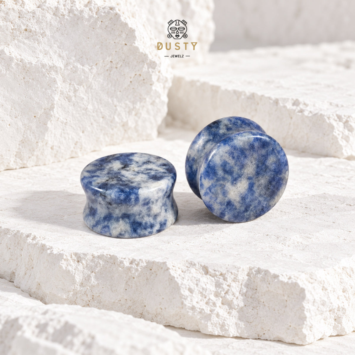 Blue Spot Jasper Stone Double Flared Plugs | 6–30mm