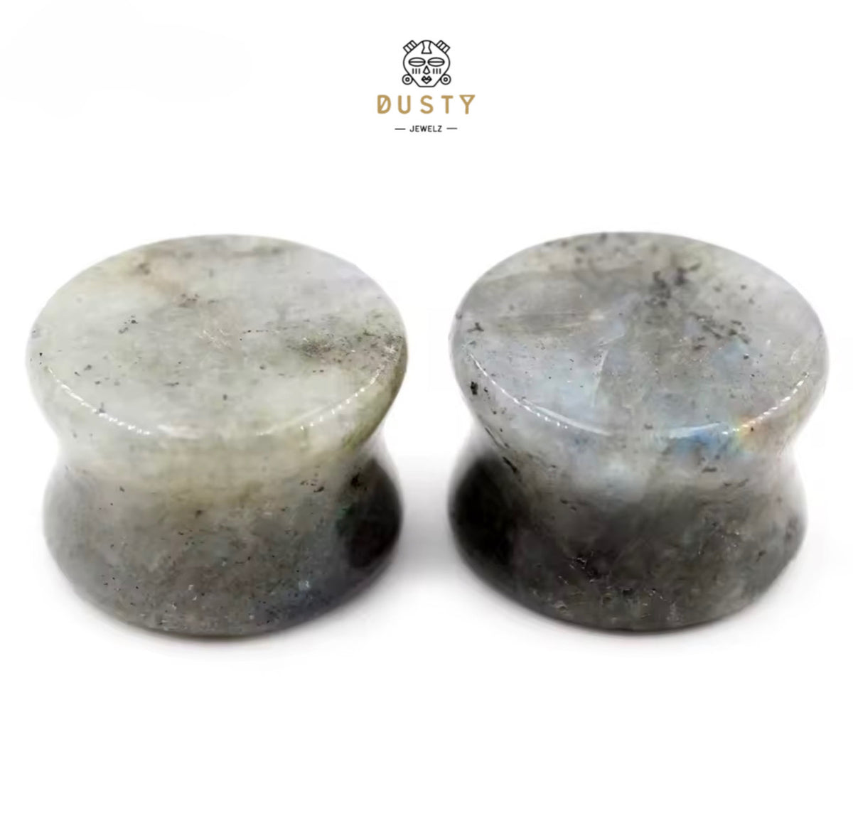 Spectrolite Stone Double Flared Plugs | 6–16mm