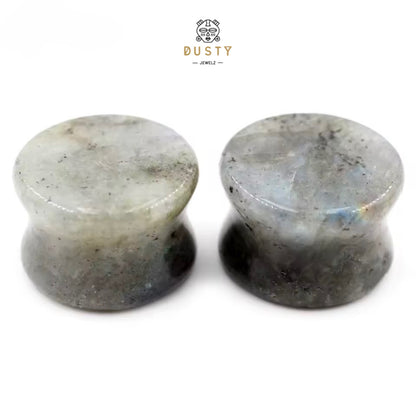 Spectrolite Stone Double Flared Plugs | 6–16mm