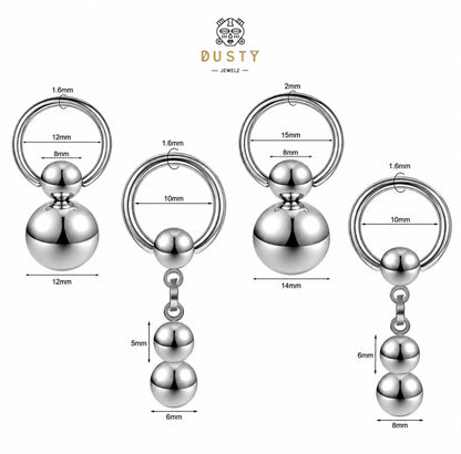 Ball Drop Captive Bead Rings | Single & Double Dangle