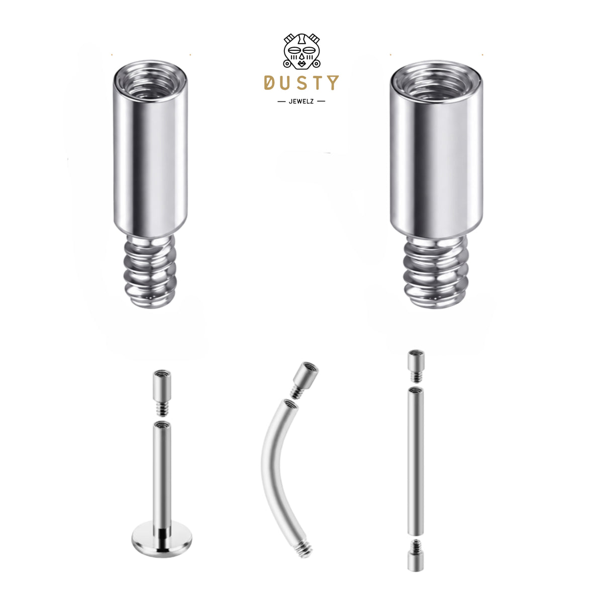 Titanium Threaded Piercing Bar Extension Connector