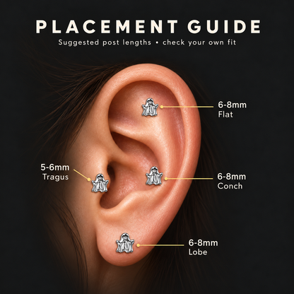 Ghost Titanium Flat Back Labret | Threadless Push-In Piercing