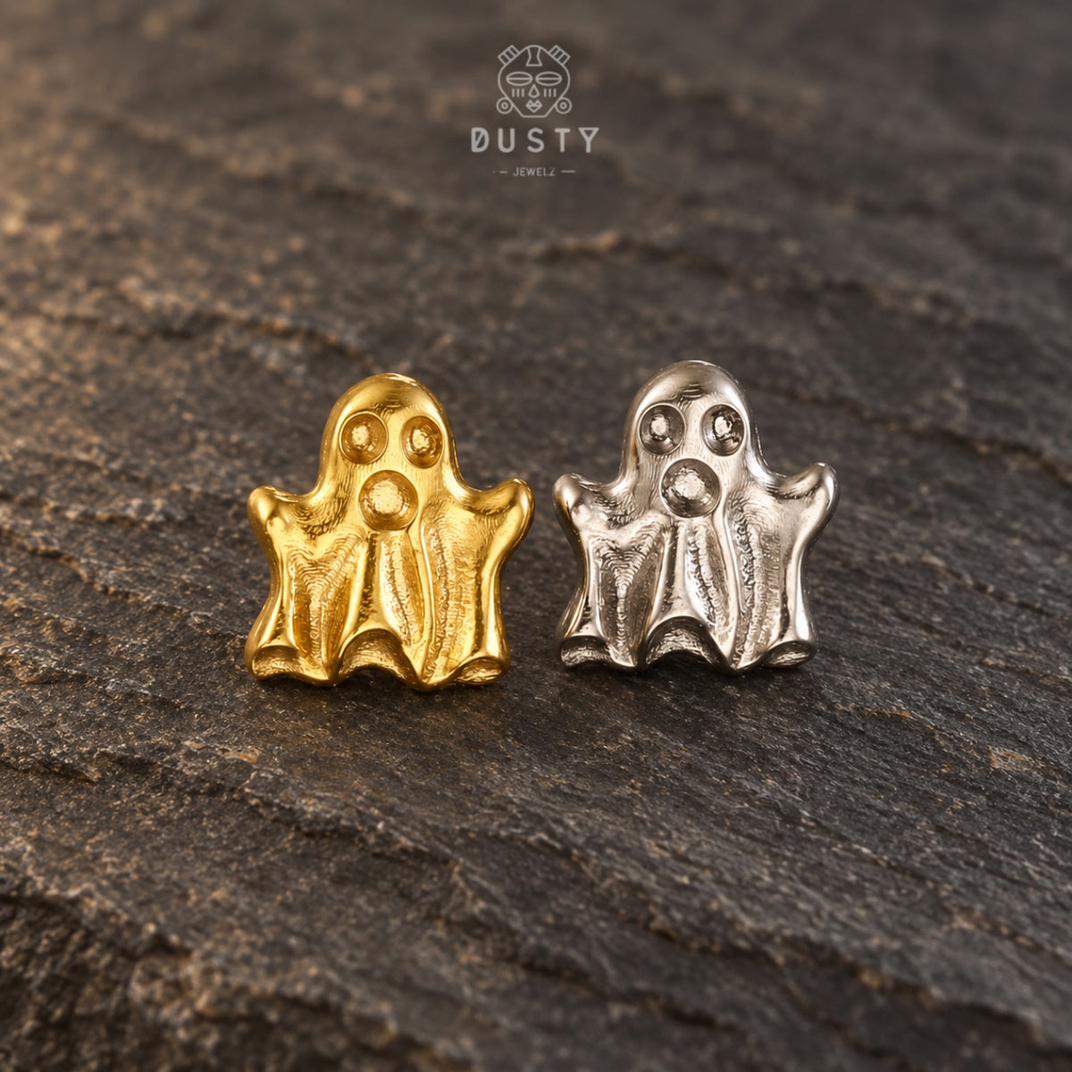 Ghost Titanium Flat Back Labret | Threadless Push-In Piercing