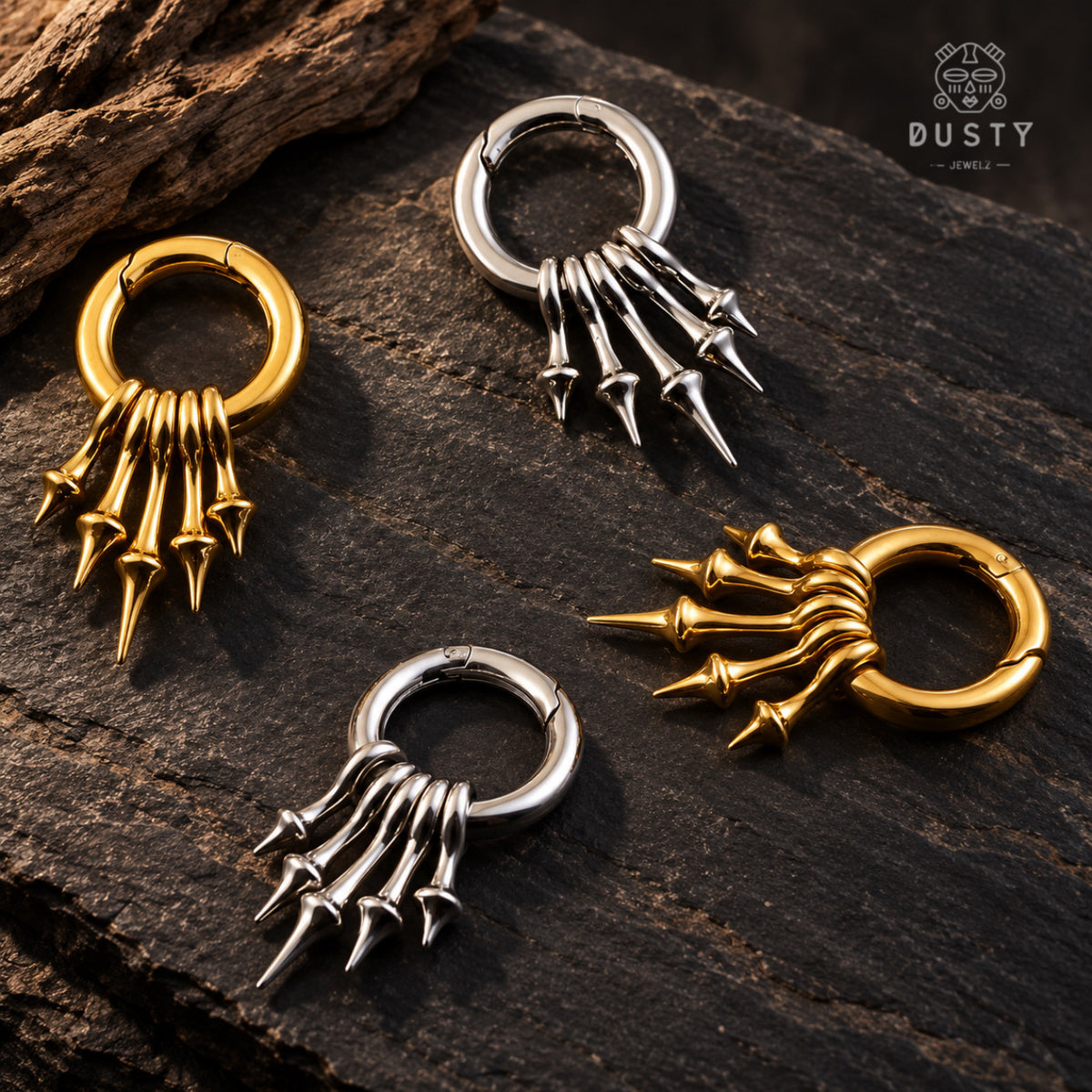 Spike Dangle Ear Weights | Stainless Steel