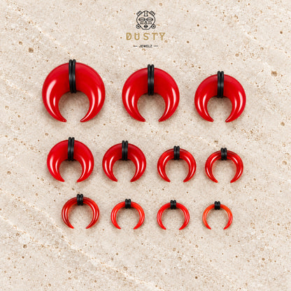 Red Glass Septum Pincher | Septum Stretching Jewellery | 1.6–16mm