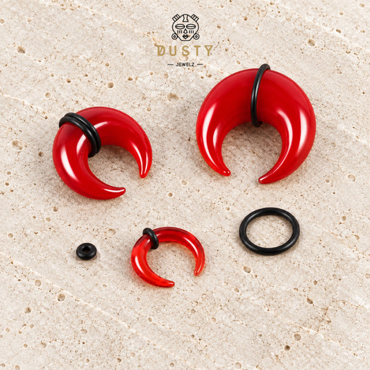 Red Glass Septum Pincher | Septum Stretching Jewellery | 1.6–16mm