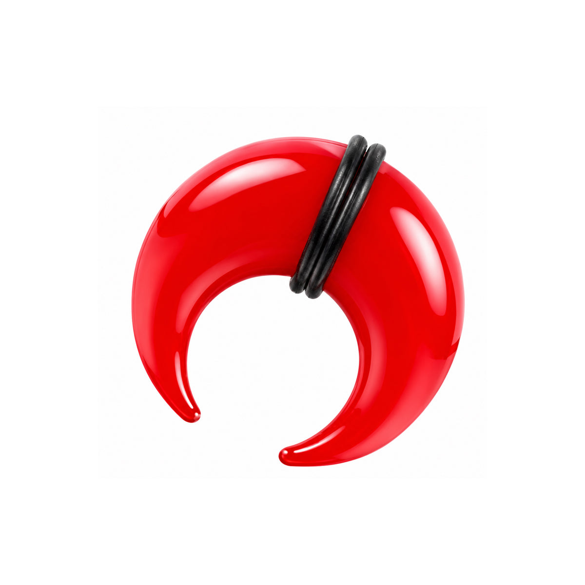 Red Glass Septum Pincher | Septum Stretching Jewellery | 1.6–16mm