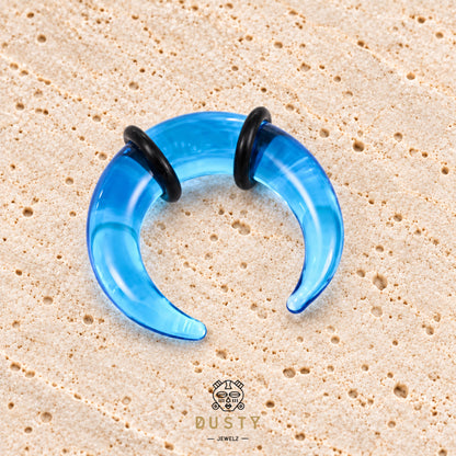 Blue Glass Septum Pincher | Septum Stretching Jewellery | 1.6–10mm