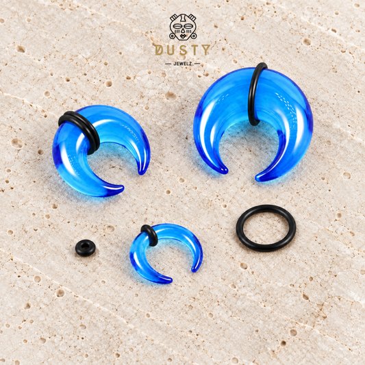 Blue Glass Septum Pincher | Septum Stretching Jewellery | 1.6–10mm